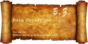 Baig Zoltána névjegykártya